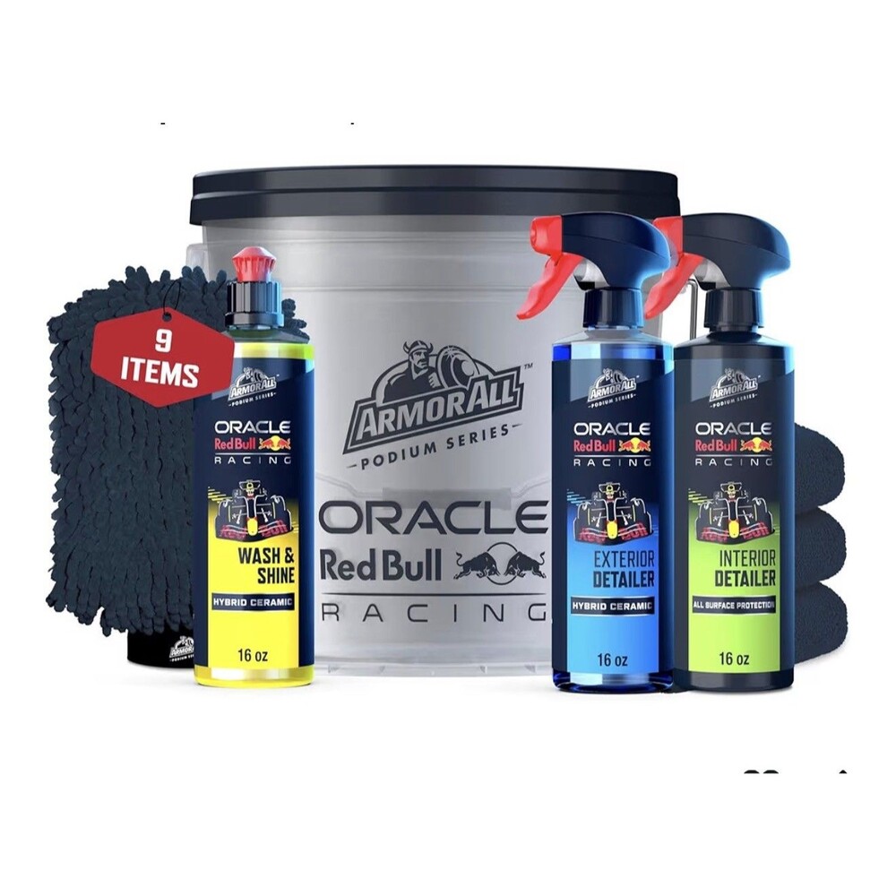Armor All Podium Series Elite - Kit de limpieza de coche de 9 piezas con cubo